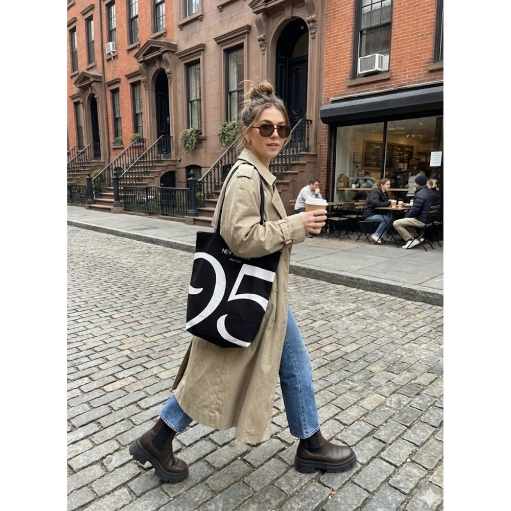 New Yorker Canvas tote black white 95 print graphic shopper bag Limited Edition